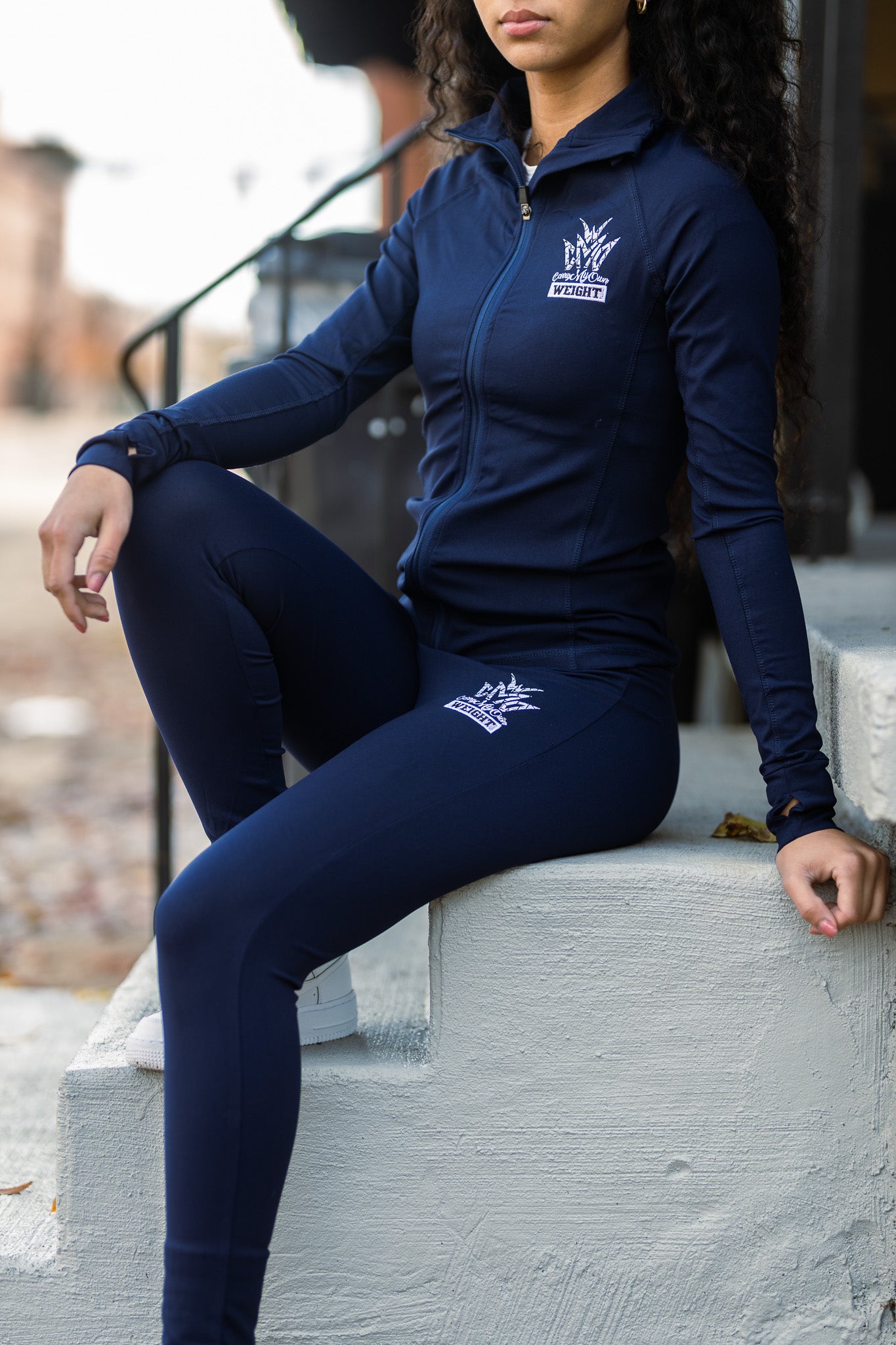 Navy blue tracksuit womens hotsell